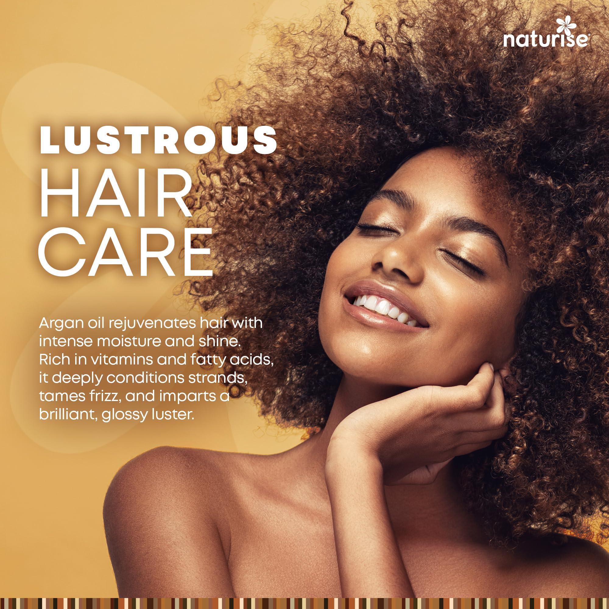 Naturise Naturise Organic Argan Oil - Organic Argan Oil Cold Pressed Argan Oil of Morocco - Vegan Non-GMO Gluten Free Argan Oil for Hair Growth and Skin Moisture - 100% Pure Moroccan Oil Hair Oil (4 fl. oz.)