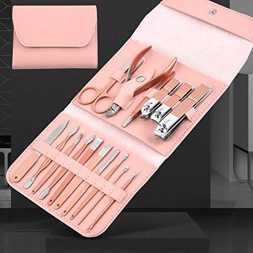 HEXEH Nail Clippers Kit Rose Gold 16-Piece Nail Clippers and Nail Clippers Set from Stock, Bag Style Nail Tools Manicure Set (Size : Grey4)
