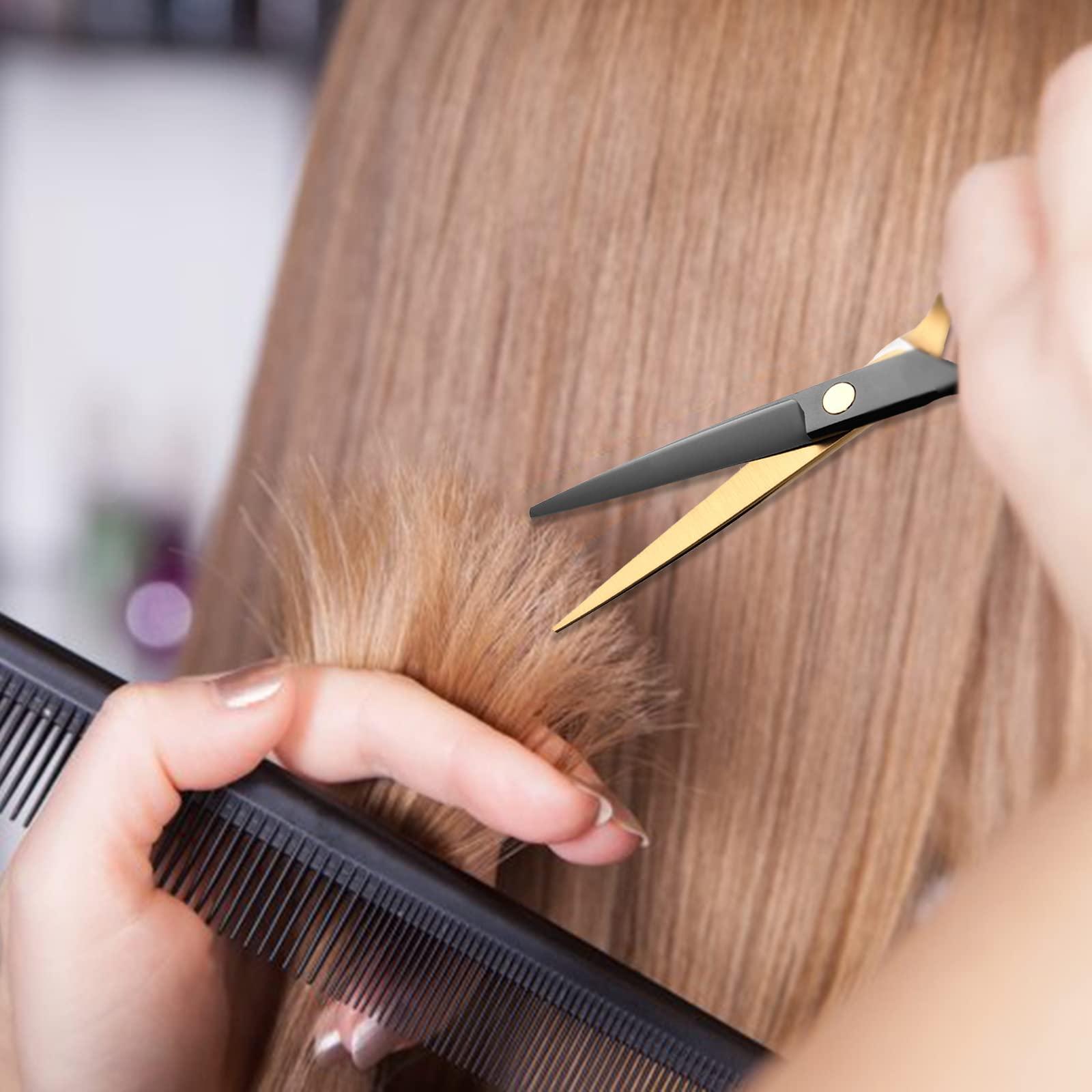 Zhjdongtuo Black Gold Hair Cutting Scissors Professional Stainless Steel Barber Hair Thinning Shears Salon Multifunctional Straight Hair Cutting Shears Teeth Scissors Hair Cutting Scissors Kit for Home Use