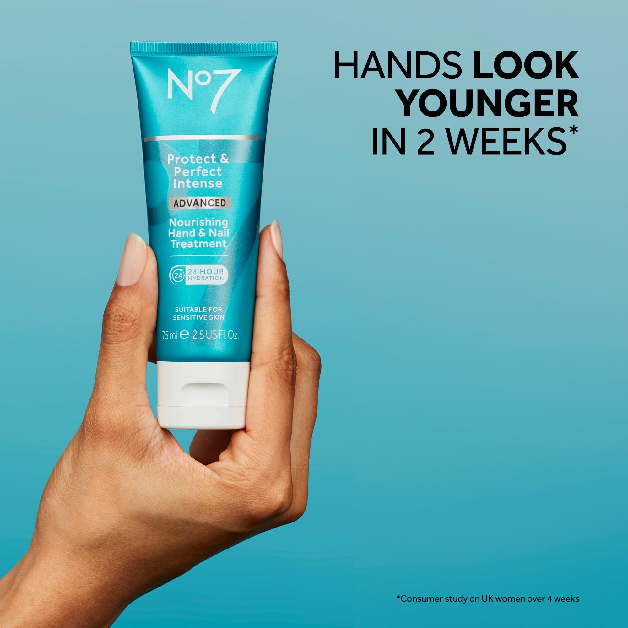 No7 No7 Protect & Perfect Intense Advanced Nourishing Hand and Nail Cream - Anti Aging Hand Cream with Vitamin B5 - Contains Matrixyl 3000+ Collagen Peptide Anti Wrinkle Technology (75 ml)