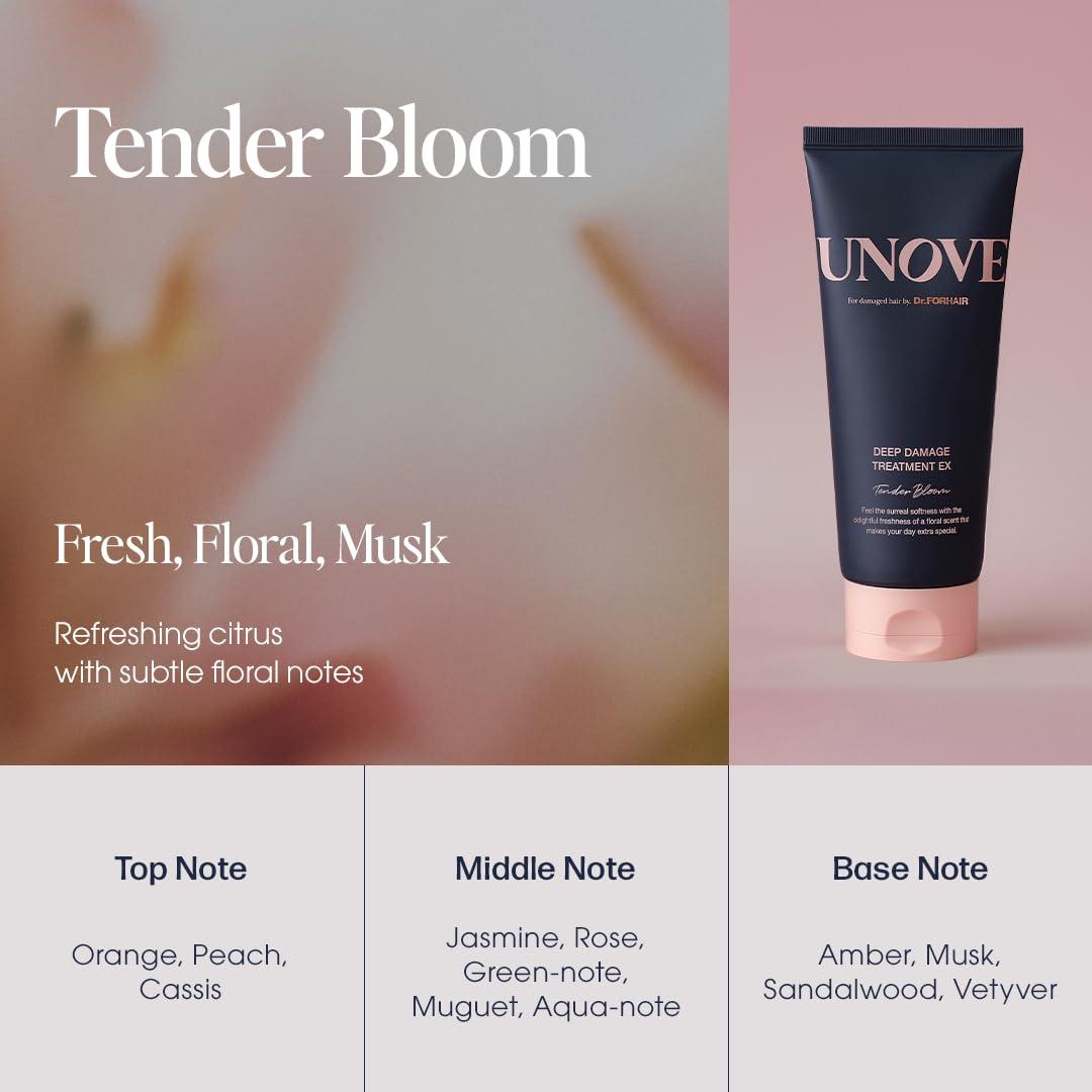 Dr.ForHair UNOVE Deep Damage Hair Treatment Mask Ex Tender Bloom 207 ml/7fl.oz | | Protein-Rich Nourishment Hair Mask | Deep Conditioner for Dry Damaged Hair | Deep Conditioning & Moisturizing