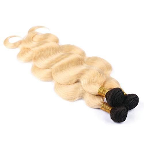 Tony beauty hair Tony Beauty Hair Blonde Ombre Hair Bundles Body Wave Ombre Weave Human Hair Bundles #1B 613 Ombre Brazilian Virgin Hair Extensions Blonde Dark Roots Hair Bundles 300Gram Mixed Length (26 26 26)
