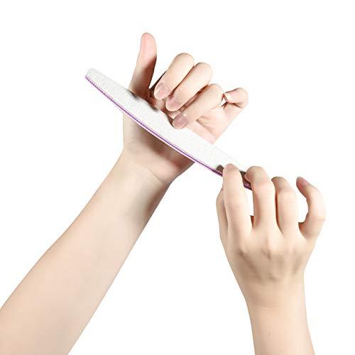 Beautyflier Beautyflier Pack of 24 Double Sided Nail Files 100/180 Grit Emery Board White Manicure Pedicure Tool Nail Buffering Files