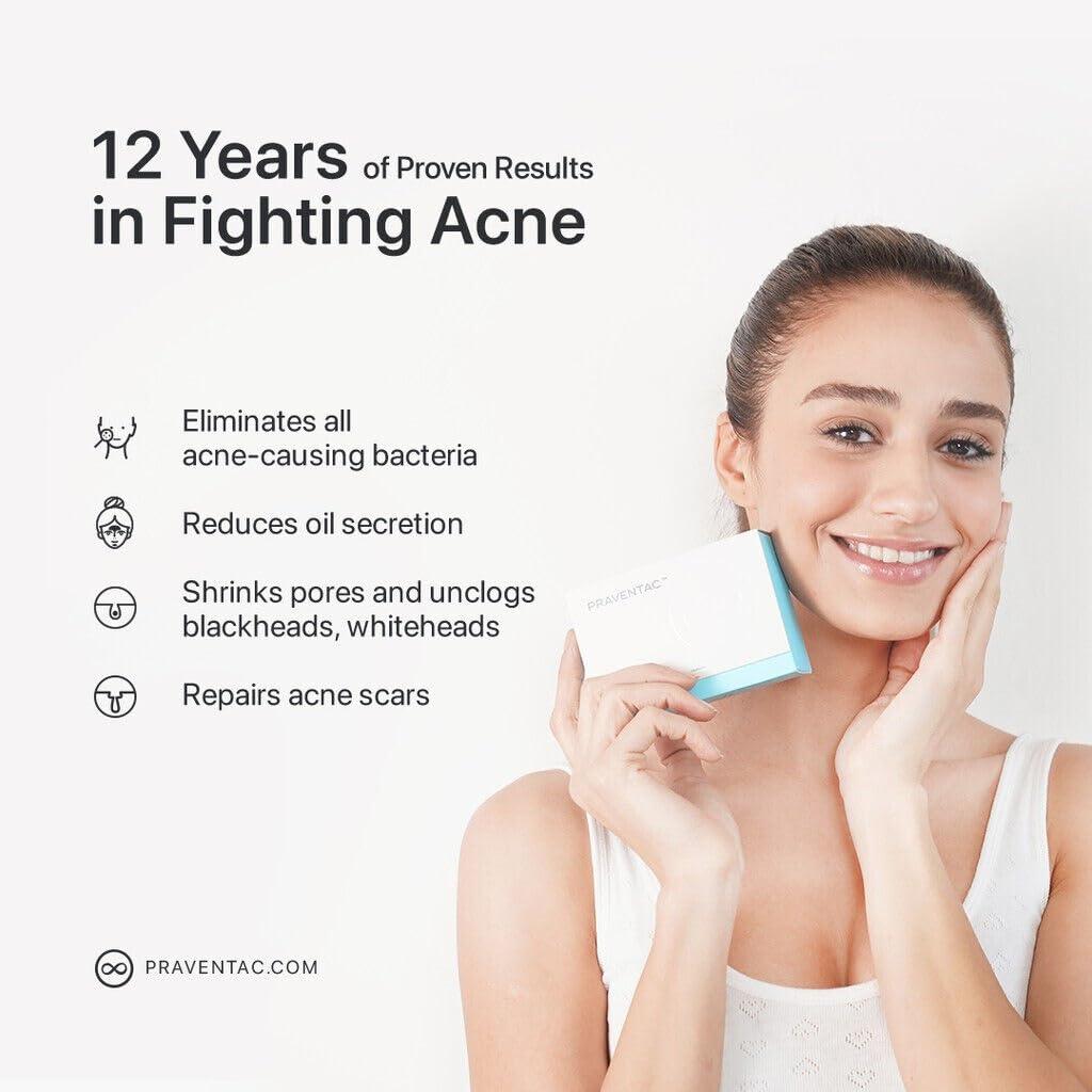 PRAVENTAC 60\'s Praventac Acne Treatment Remove Pimples Clogged Pores Blackheads Repair Skin Cells Dark Spots Whiteheads Backne