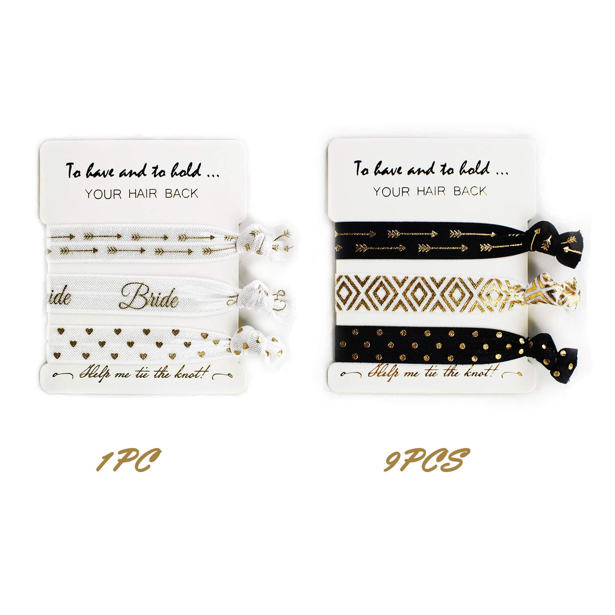 LADY&HOME LADY & HOME Bride Tribe Accessories, Bridesmaid Hair Accessories, Wedding Favors or Bachelorette Party Gifts (Black)