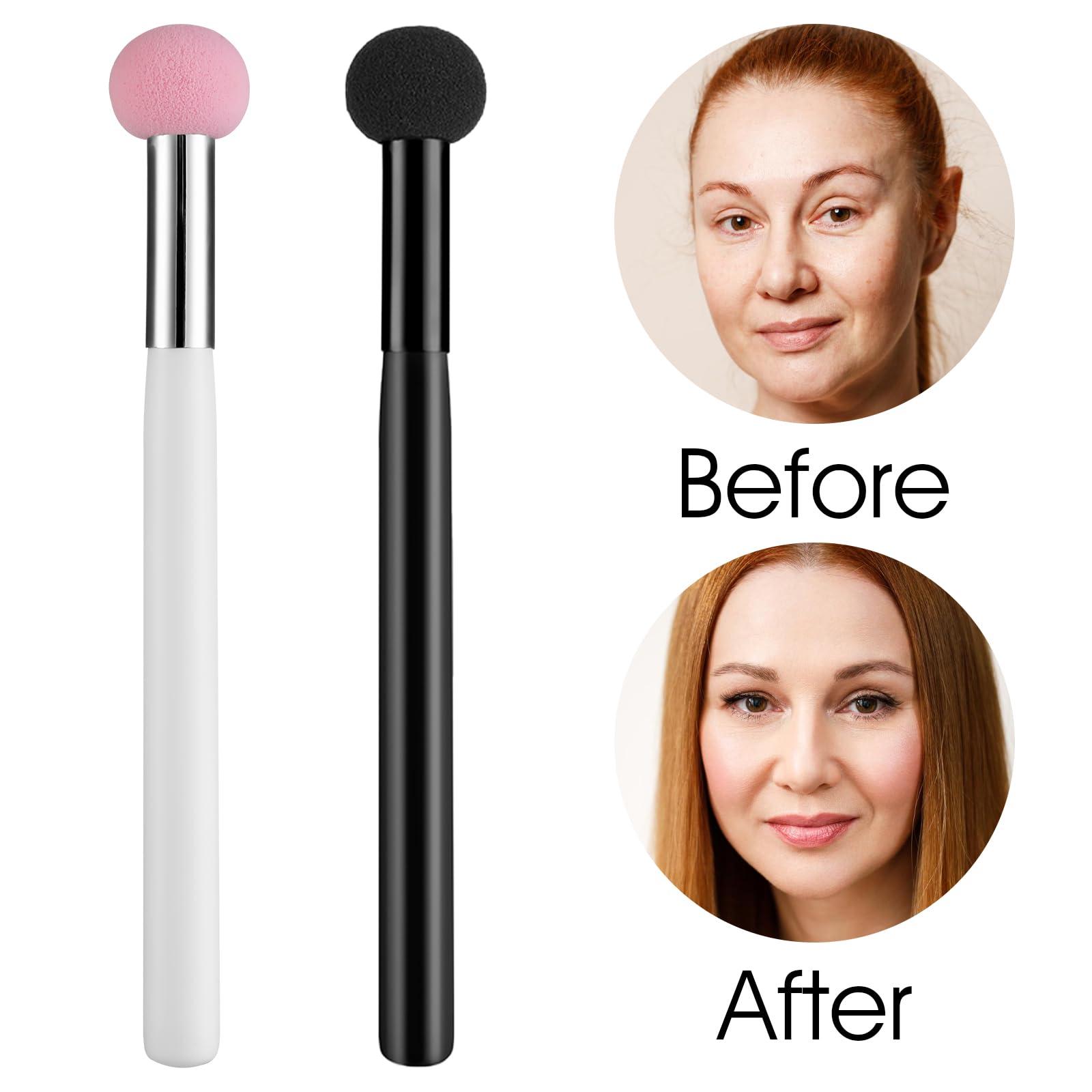 WY LIGHTING LEVEL 6Pcs Foundation Sponge Powder Brush Mushroom Makeup Sponge Brush with Handle Concealer Brush Eyeshadow Makeup Applicator Makeup Puff Sponge for Women Girls Nose Face Cream Setting