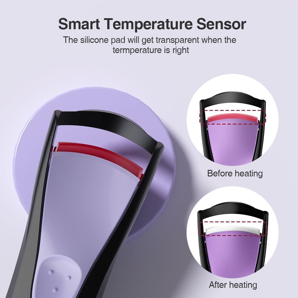 TOUCHBeauty TOUCHBeauty Professional Heated Eyelash Curler, Upgrade Portable Electric Eyelash Curler for Curled Eyelashes Long Lasting Heated Painless Curved Purple