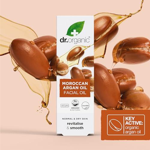 dr.organic Dr. Organic Moroccan Argan Oil Facial Oil | Nourishing for Healthy Aging, Non-Greasy, Smoothes and Replenishes Skin, Natural, Vegan, Certified Organic, 30 mL / 1 fl oz