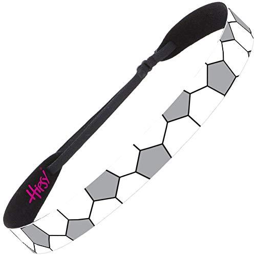 Hipsy Hipsy Women's Adjustable NO Slip Grey Soccer Headbands (Love & Soccer Grey 2pk)