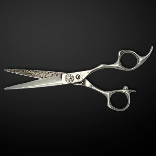 Saki Shears 6 Inch Hair Cutting Shears Made From Damascus Steel - Saki Kanzen - For Professional Haircutting - Wet or Dry Hair