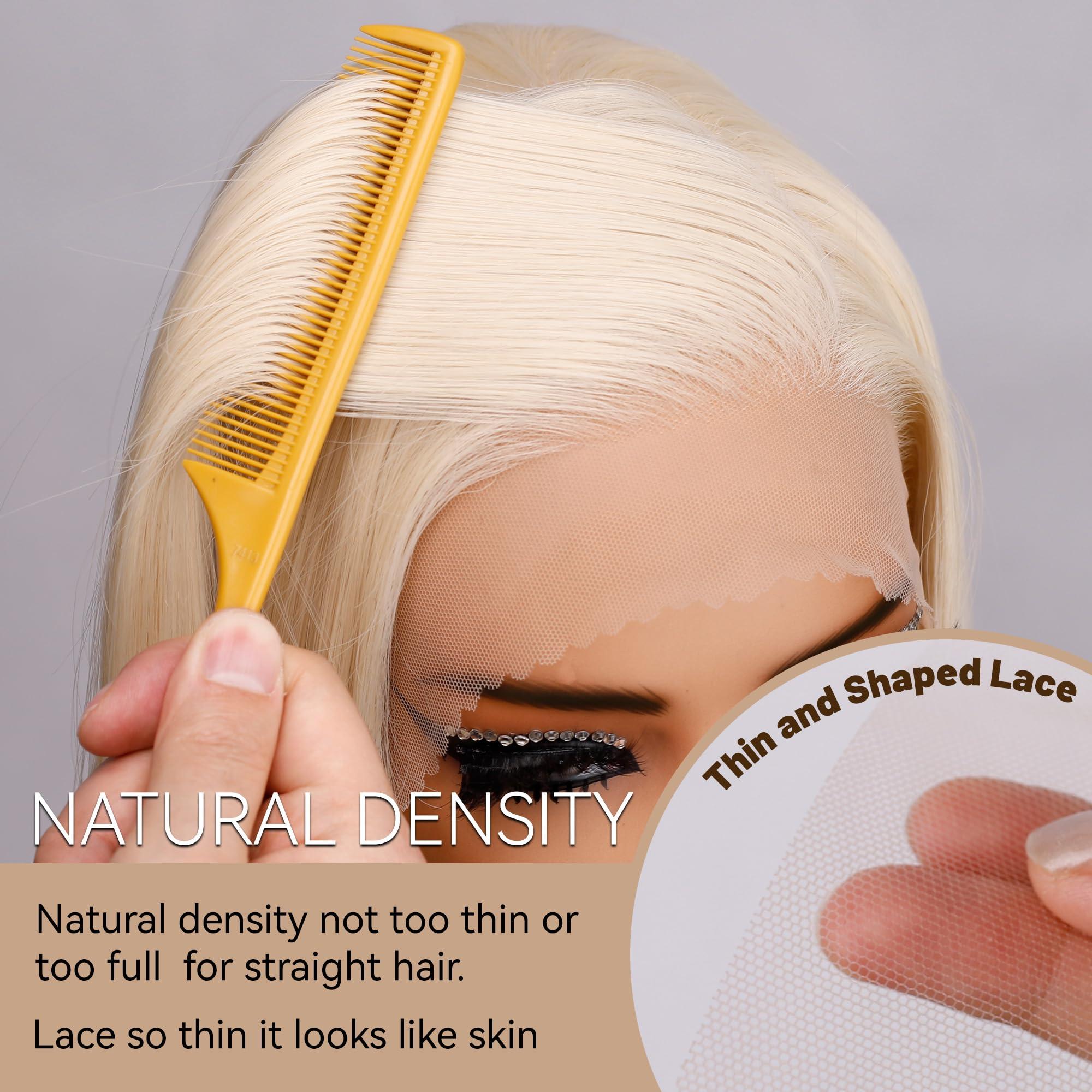 BLL BLL Blonde Wig, Synthetic Lace Front Wigs Pre-Plucked 13x4 HD Glueless Straight 26inch Ready to Wear Pre-toned 613 Blonde Wigs Beginner Friendly Suitable For Daily Party Wear.