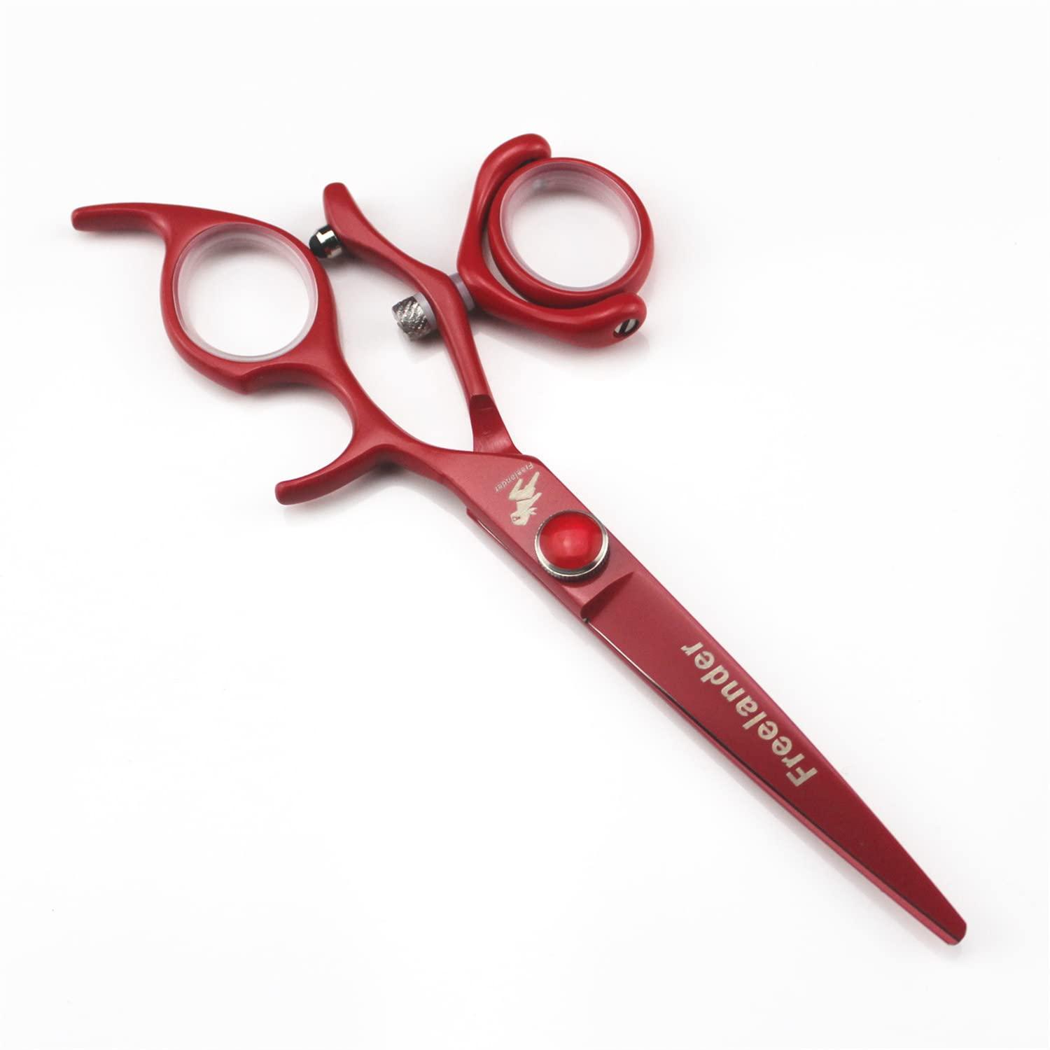AVCITY 6.0 Inch Barber Salon Hairdressing Shears Hair Cutting Scissor Set, Red Turn Hair Cutting Scissors Setprofessional Barber Shears Kit Tools, Sharp And Durable, for Men/Women/Kids/Salon & Home