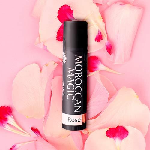 Moroccan Magic Moroccan Magic Organic Rose Lip Balm 3 Pack | Chapsticks for Dry Lips | Natural Argan & Essential Oils Lip Moisturizer + Vitamin E | Smooth, Hydrating, Non-Toxic | Organic Lip Balm Set