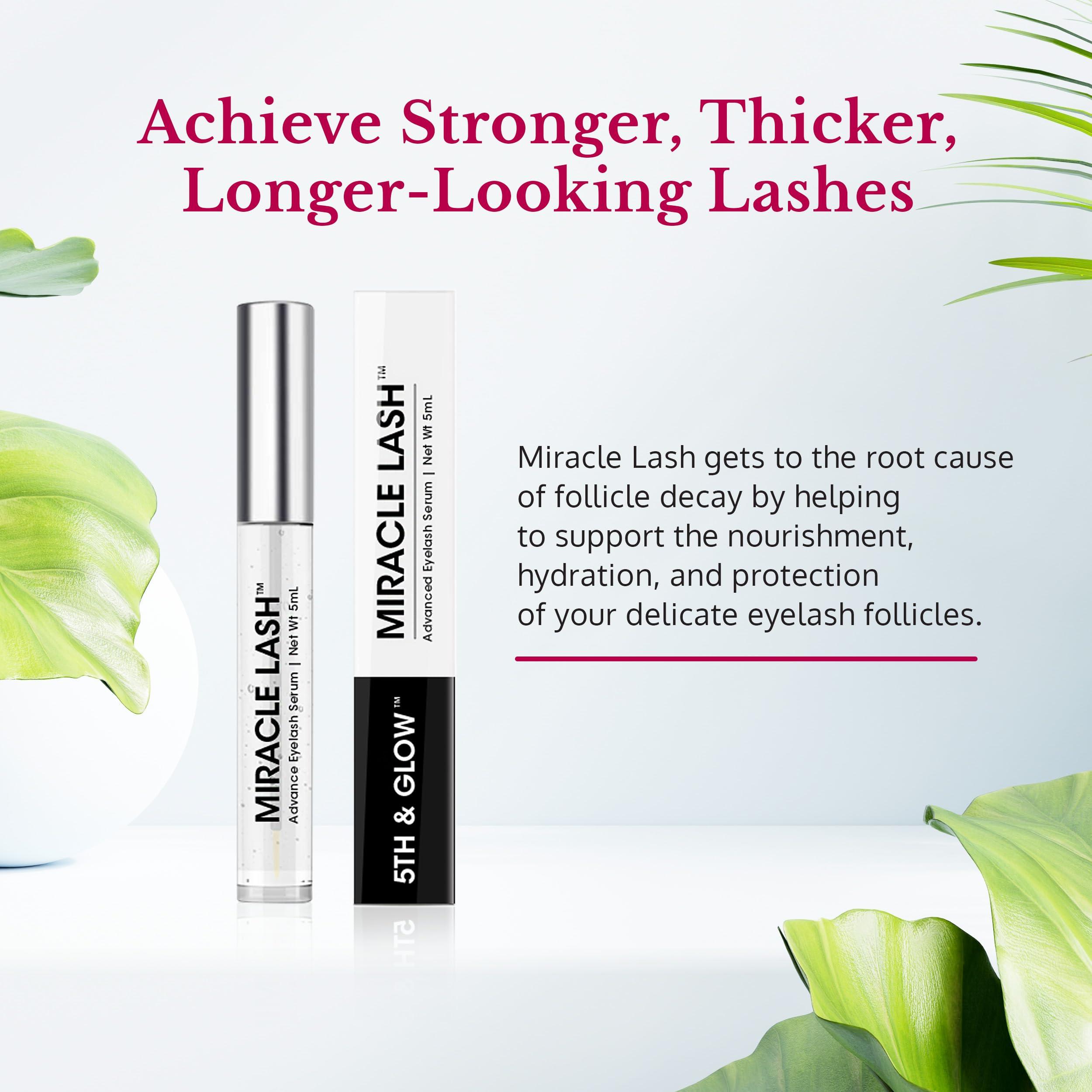 5th & Glow 5th & Glow Miracle Lash Enhancing Serum, Eyelash Serum to Nourish, Hydrate, and Protect Eyelashes, Lash Serum for Eyelash Growth