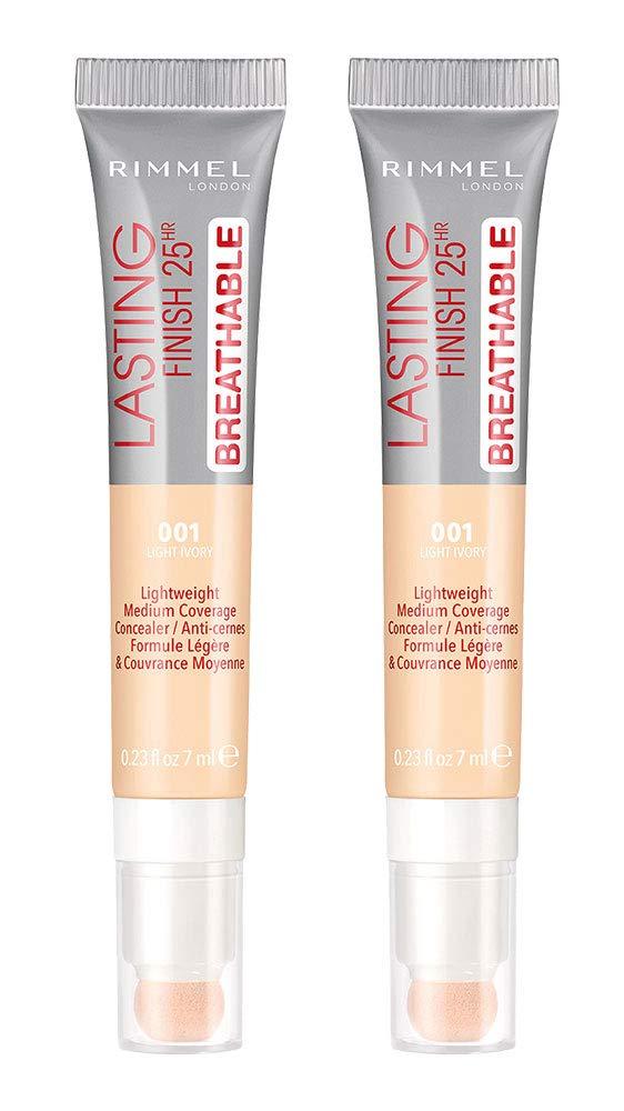 Rimmel Rimmel Lasting Finish Breathable Concealer, Light Ivory, 0.23 Fl Oz, Pack of 2