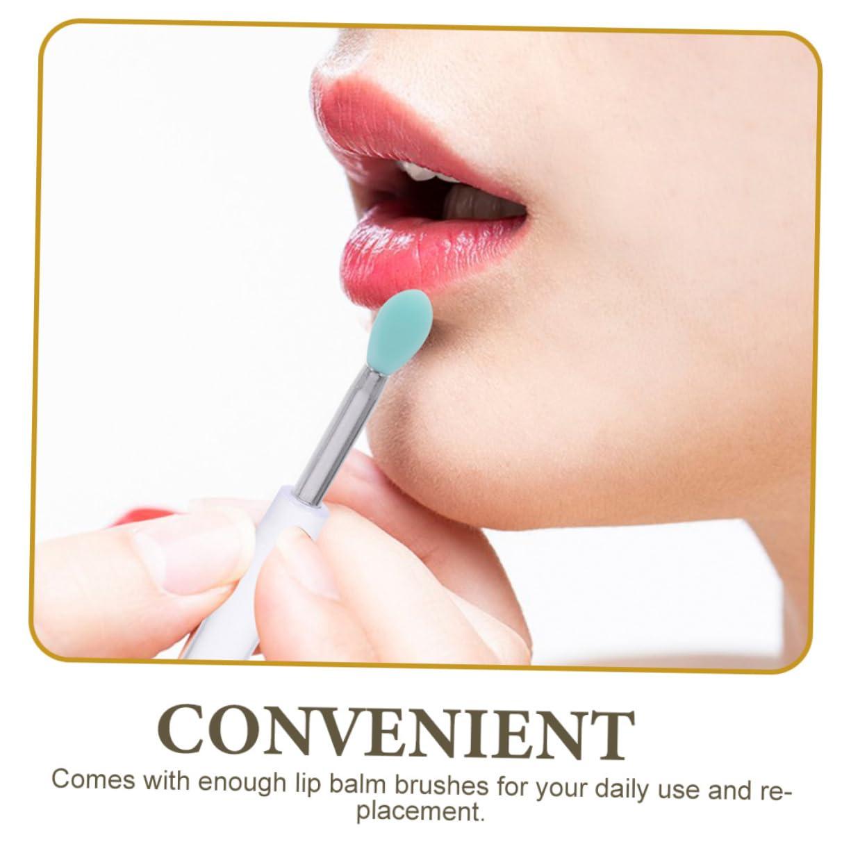 BIUDECO BIUDECO Travel-Size Lip Brush Set Cover 12 Pcs Silicone Lip for Eye Shadows Makeup