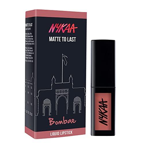 NYKAA Nykaa Cosmetics Matte to Last Transfer Proof Liquid Lipstick - Lip Makeup with Intense Color Payoff - Long Lasting Lip Product - 01 Bombae - 0.16 oz