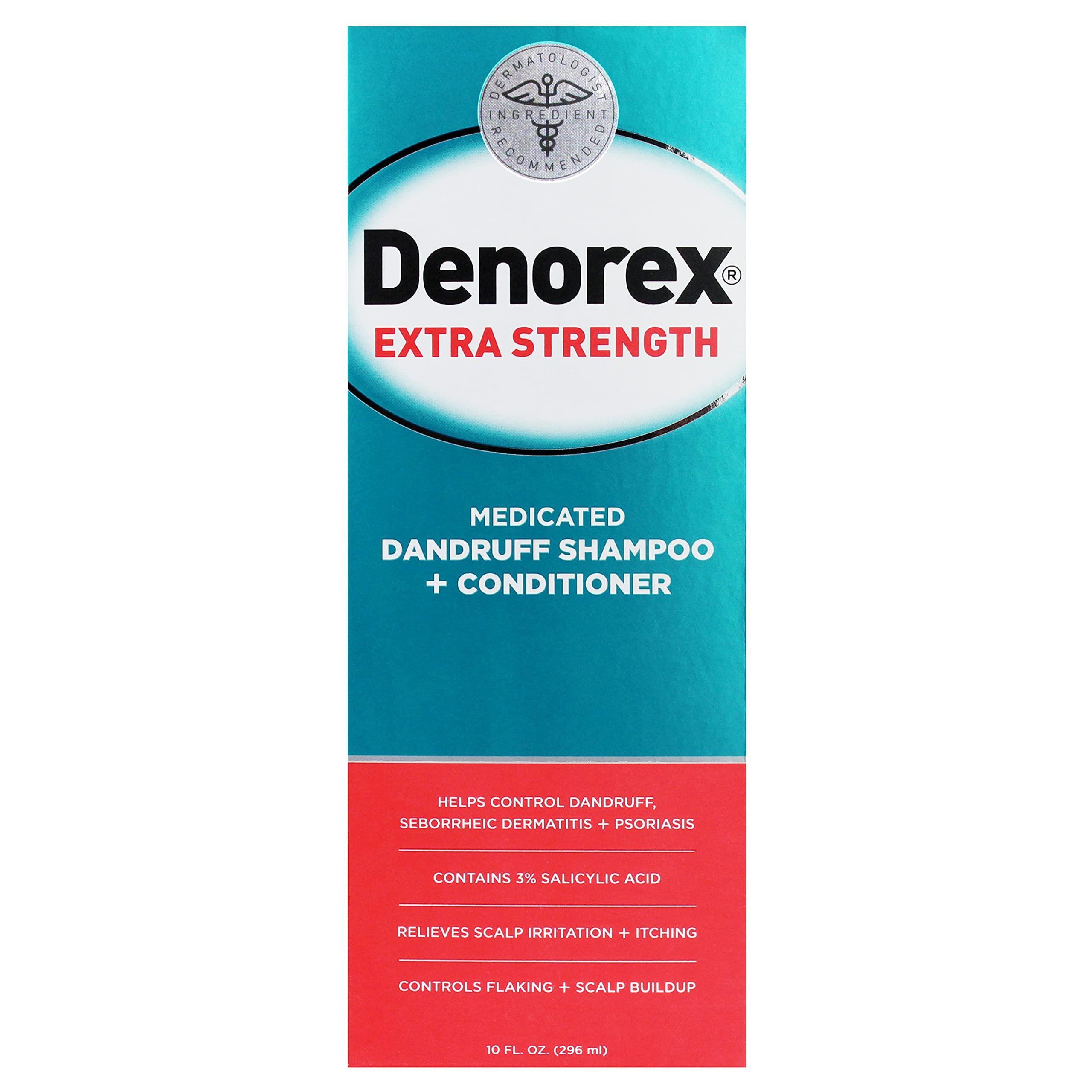 Denorex Denorex Extra Strength Anti Dandruff Shampoo & Conditioner Treatment, 3% Salicylic Acid Helps Relieve Moderate Symptoms of Dandruff, Seborrheic Dermatitis & Psoriasis, 10oz