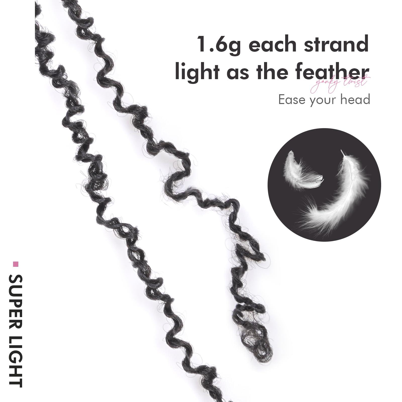 ToyoTress Toyotress Yanky Twist Crochet Hair - 12 Inch 2 Packs (30 Strands/Pcs) Fluffy Spring Mini Twist Short Bob Passion Twist, Natural Black Pre-Looped Crochet Braids Braiding Hair (12 Inch, 1B-2P)