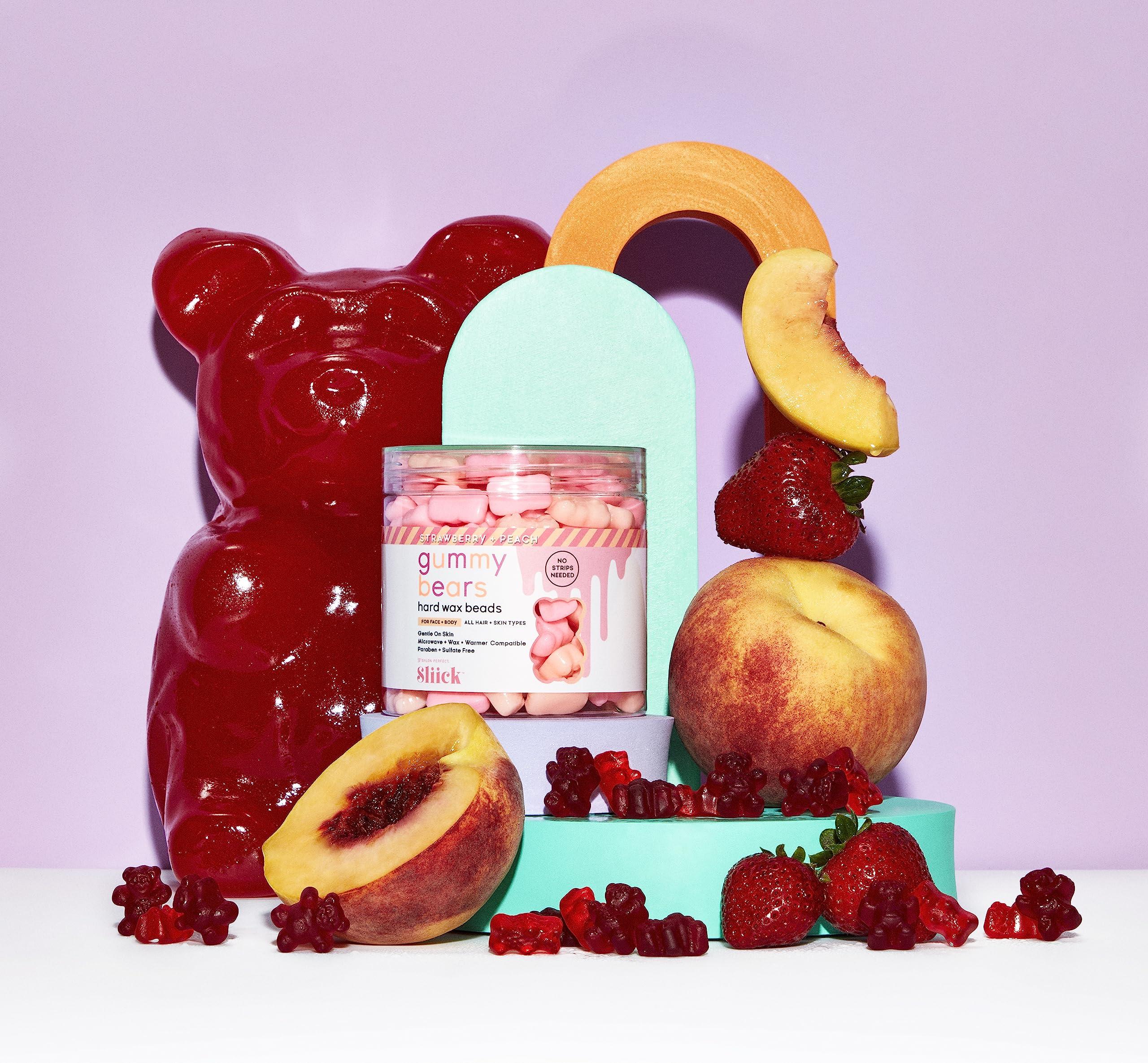 Salon Perfect Sliick Gummy Bears Hard Wax Beads for Hair Removal - Stripless Waxing Beads for Face & Body, and All Hair & Skin Types, 8 oz