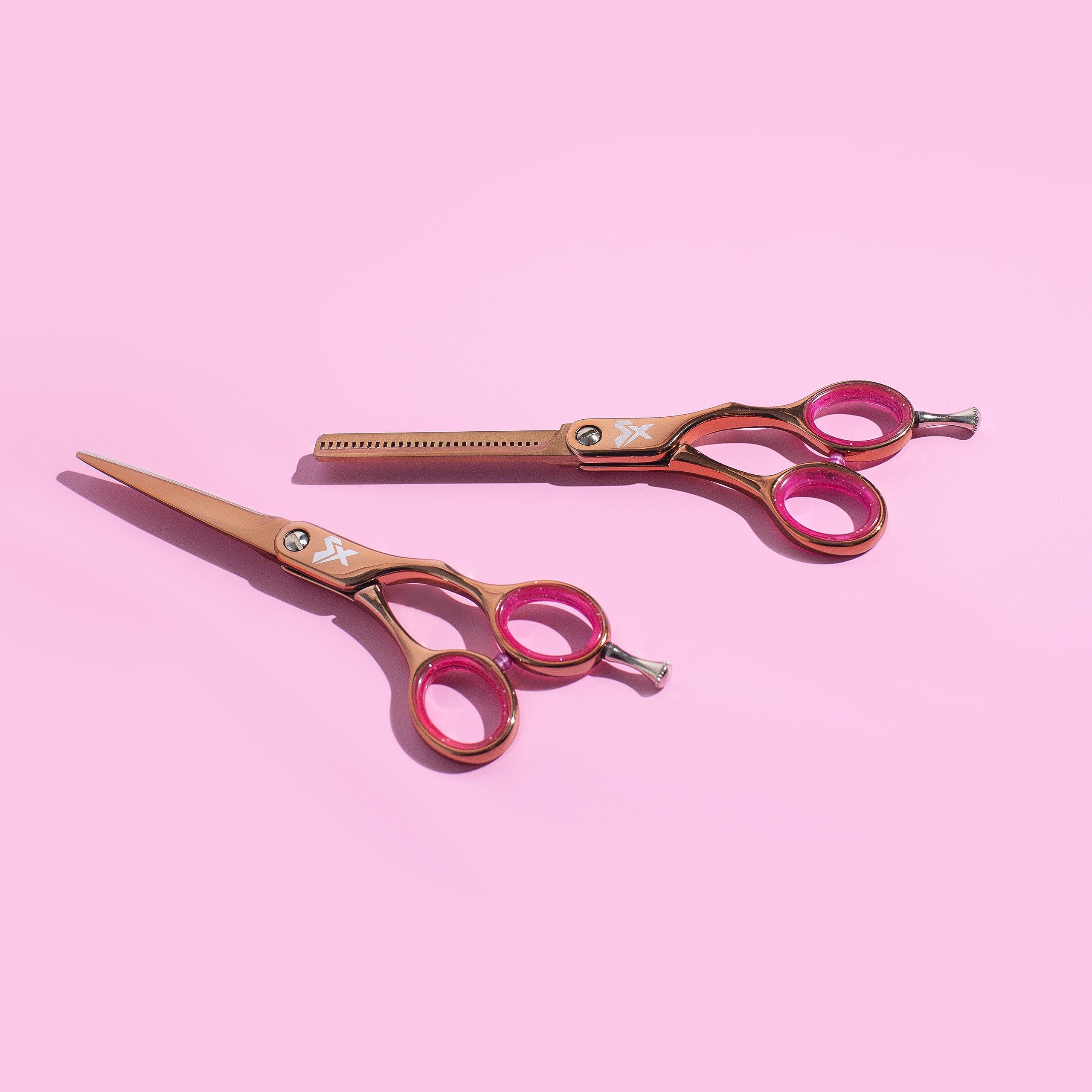 Cricket Cricket Shear Xpressions Hey Rosie 30T Professional Hair Cutting Scissors - Barber Scissors, Japanese Stainless Steel, Ideal for Stylists and Home Use, Hey Rosie - Rose Gold
