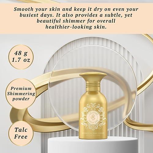 Shelley Kyle Shelley Kyle Tiramani Talc Free Shimmer Powder, Body Powder, Dusting Powder, Leaves Skin Soft, Dry, Smooth, and Shimmering, 48g