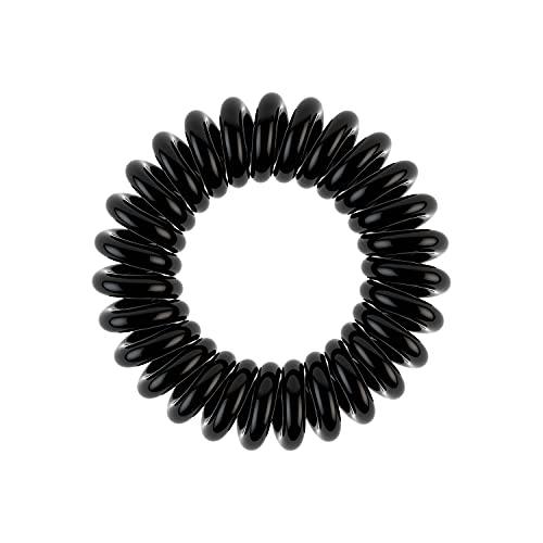 invisibobble invisibobble Power Traceless Spiral Hair Ties - Pack of 3 True Black - Strong Elastic Grip Coil Hair Accessories for Active Women - No Kink, Non Soaking - Gentle for Girls Teens and Thick Hair