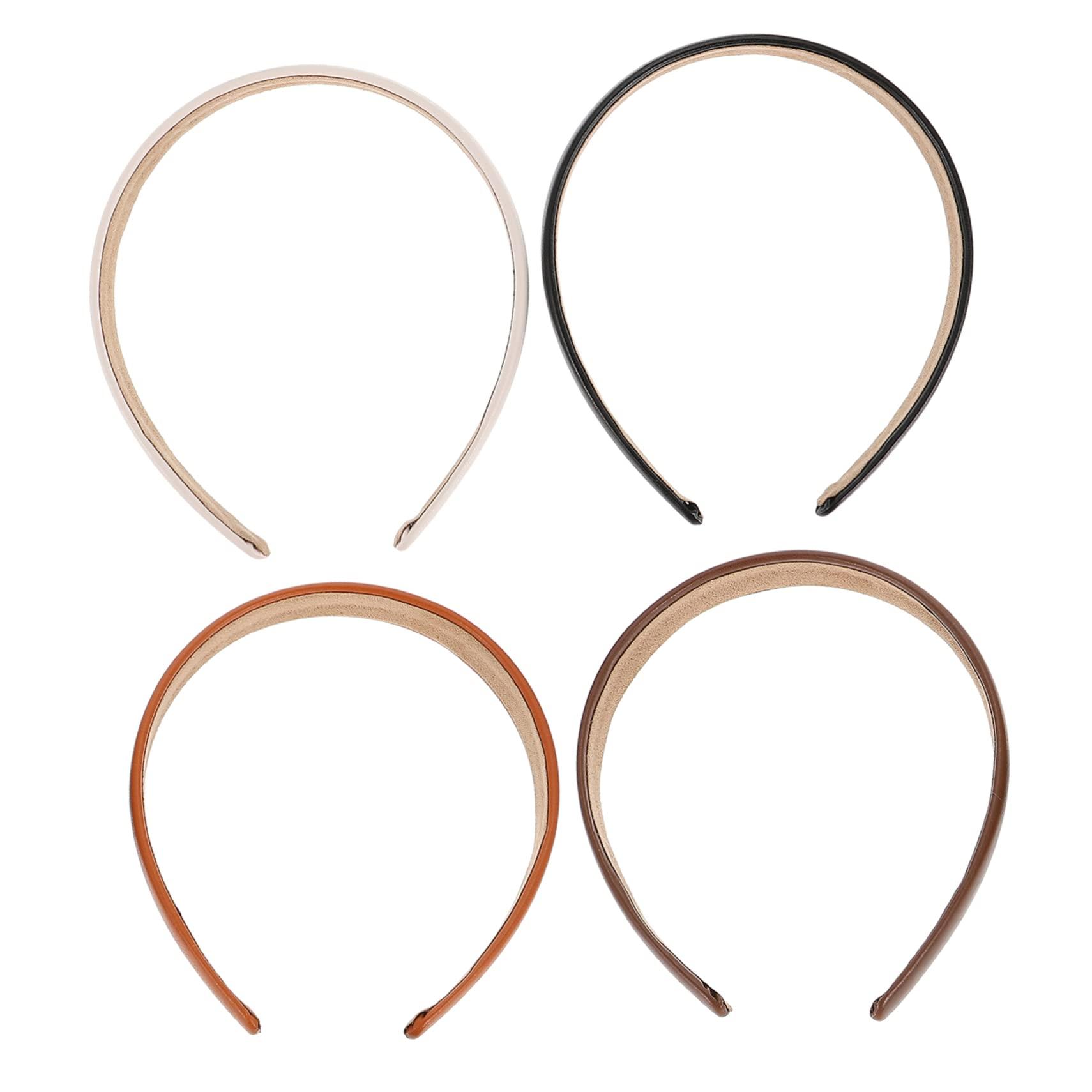 Beatifufu Beatifufu 4pcs Leather Headband Fashion Headbands Hairbands Beauty Headbands Hair Accessories for Women Hair Band Woman Knotted Headbands Star Headband Head Band Bandana Artificial Leather