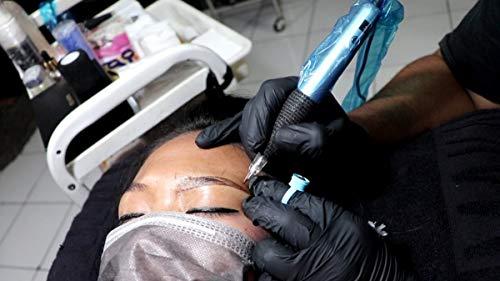 Guapa Guapa Permanent Makeup Machine Ombre Powder Eyebrow Tattoo Pen Machine LED Display Microblading Machine with Pen Holder with 10pcs Cartridge Needles (Silver Machine+10pcs Needles)