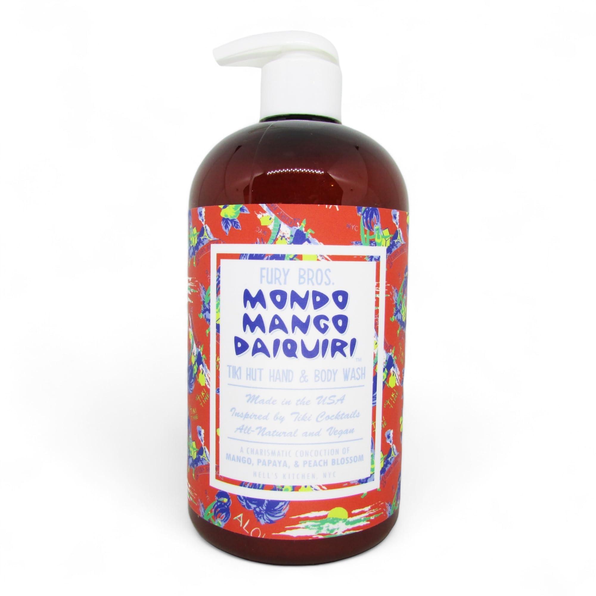 Fury Bros. FURY BROS. Tiki Hut Hand & Body Wash Mondo Mango Daiquiri | Mango Papaya & Peach Blossom | Natural Ingredients | Made in USA | Inspired by Tiki Cocktail Recipes | Cruelty-Free | 16 oz