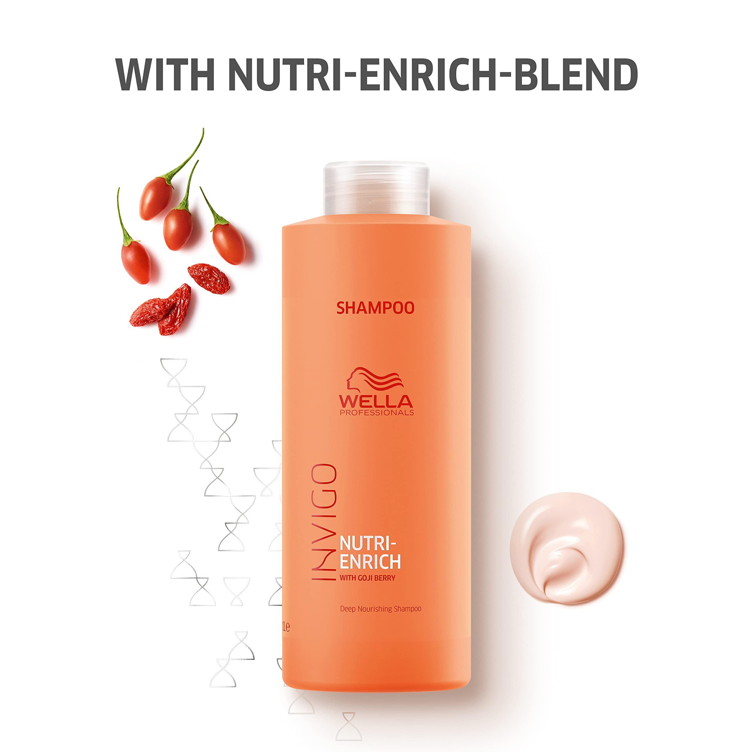 WELLA PROFESSIONALS Wella Professionals Invigo Nutri-Enrich Shampoo| Professional Deep Nourishing Shampoo For Dry & Damaged Hair| 33.8 Fl Oz