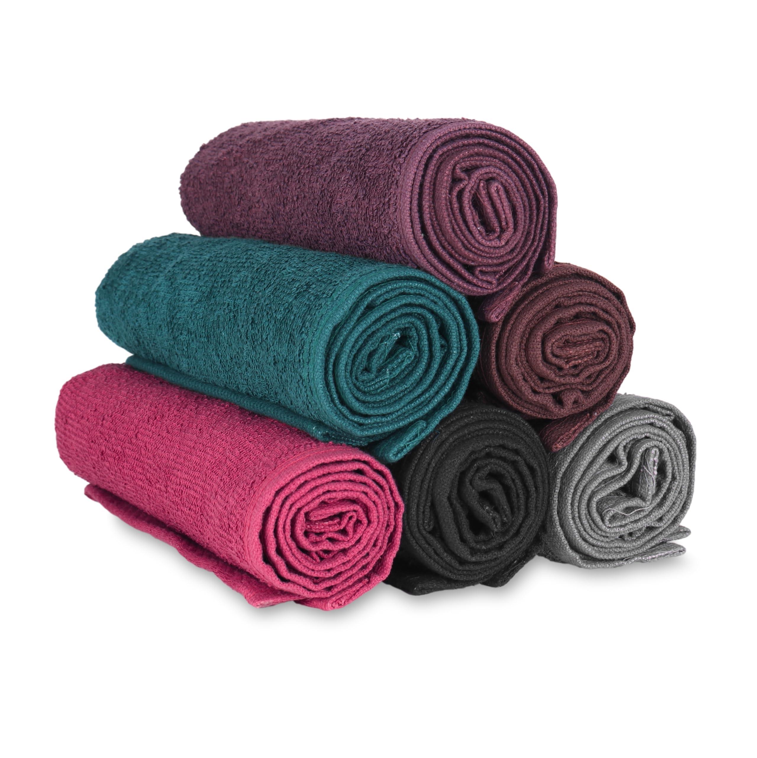 Arkwright LLC Arkwright Bleach Proof Salon Towels Bulk - Case of 180 - Highly Absorbent, 100% Cotton, Quick Dry Spa Face Towel for Hair Stylist, Barber, Pedicure, and Esthetician, 16 x 27 in, Hunter Green