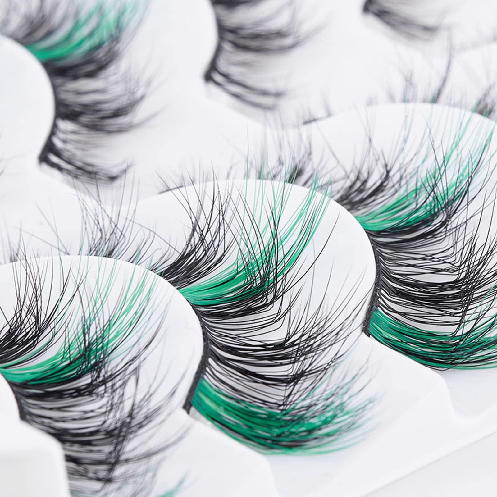 Braiton Braiton Colored Eyelashes Fluffy Eye Lashes 20 Pairs Russian Strip Lashes D Curl Strip Lashes Look Like Extensions 3D Natural Wispy Cat Eye Lashes,Pink