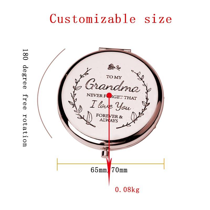 Yreamont Yreamont Compact Makeup Mirror Gifts for Grandma,Grandmas Nannie Nanny Birthday for Grandma Meme Nana, Best Grandma Grandmas Ever Gifts for Christmas from Teens Granddaughter Grandson