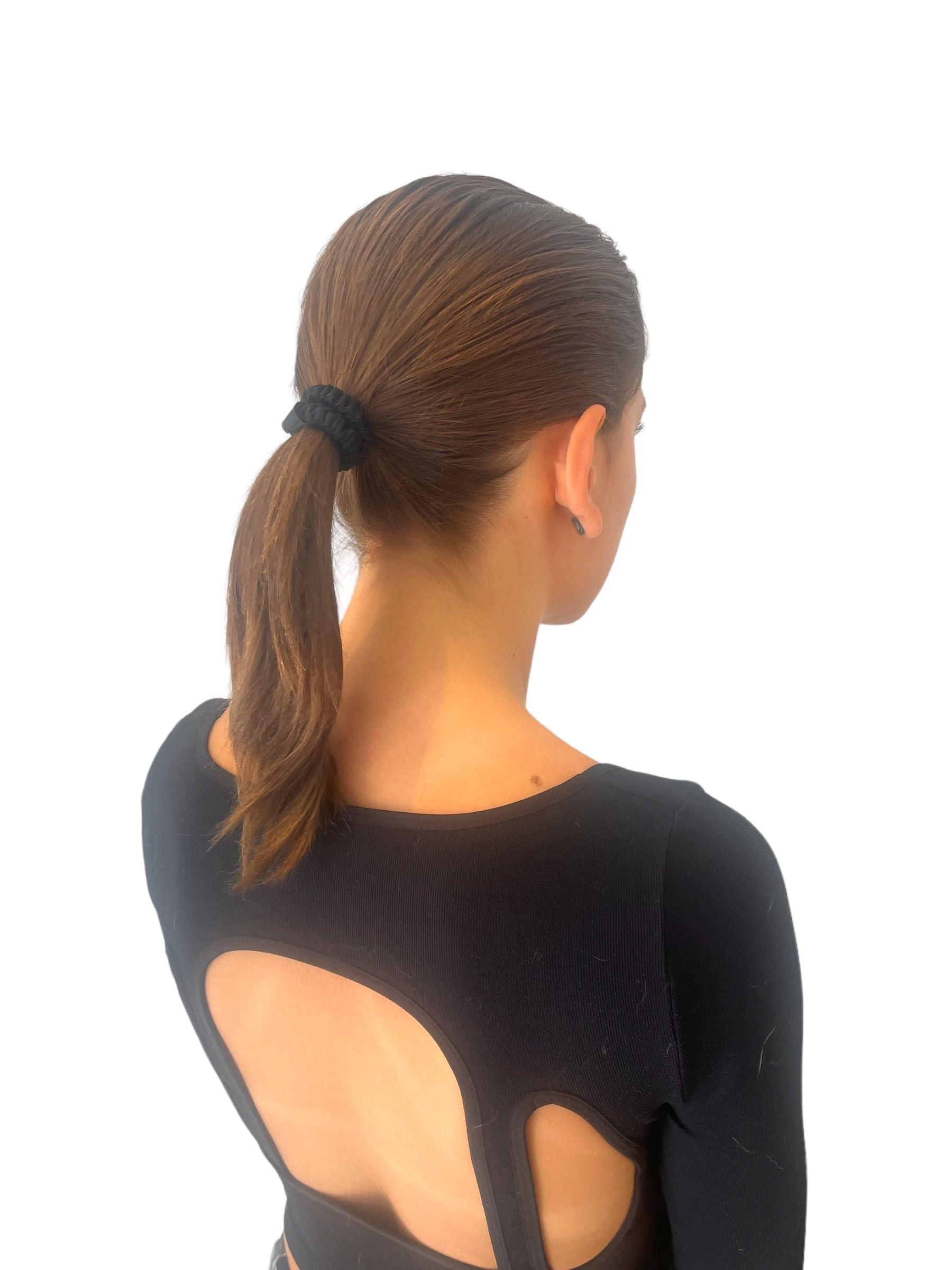 Bonvey BONVEY The Skinny Scrunchie LIGHTEST BLONDE 100% Pure Mulberry Silk, GRADE 6A Elastic Scrunchies (Set of 4)