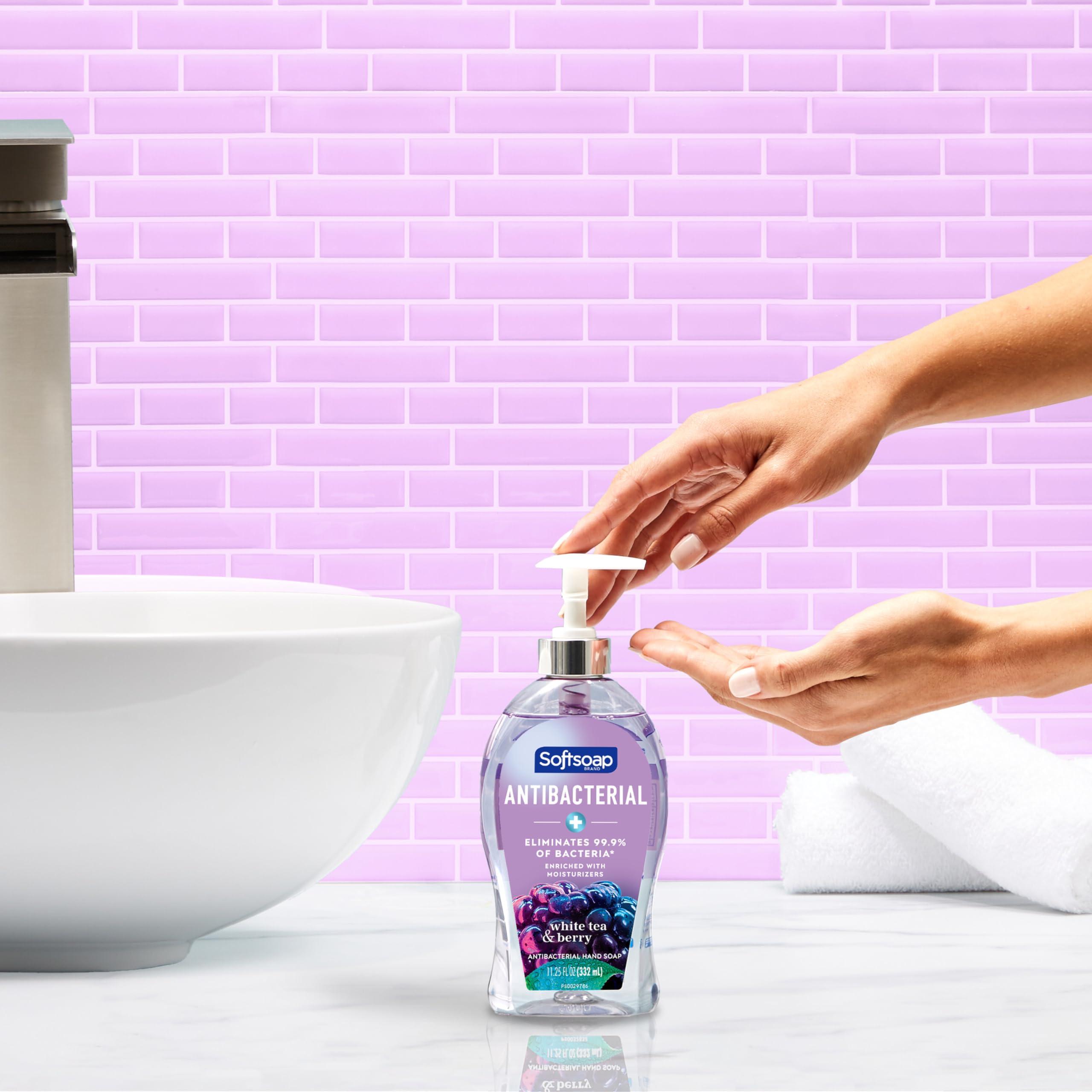 Softsoap Softsoap Antibacterial Liquid Hand Soap, White Tea & Berry Scent Hand Soap, 11.25 Ounce, 6 Pack & Antibacterial Liquid Hand Soap, Kitchen Fresh Hand Soap, 11.25 Ounce, 6 Pack