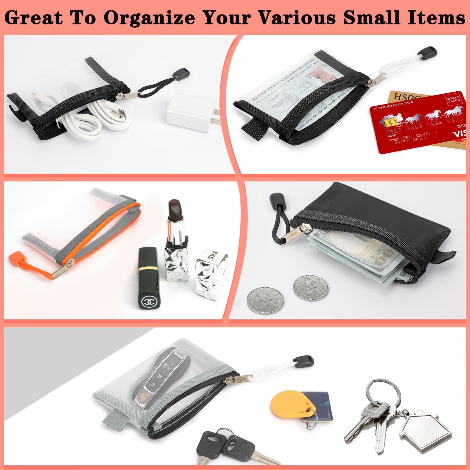 Classycoo Classycoo Mini Zipper Mesh Bags 5 Pack,3\" x 4.3\" Nylon Small Zipper Mesh Pouch Key Holder,Coin Purse,Card Holder, Portable Travel Makeup Cosmetic Mesh Zipper Bags for Lipstick,Earphone (3pack)