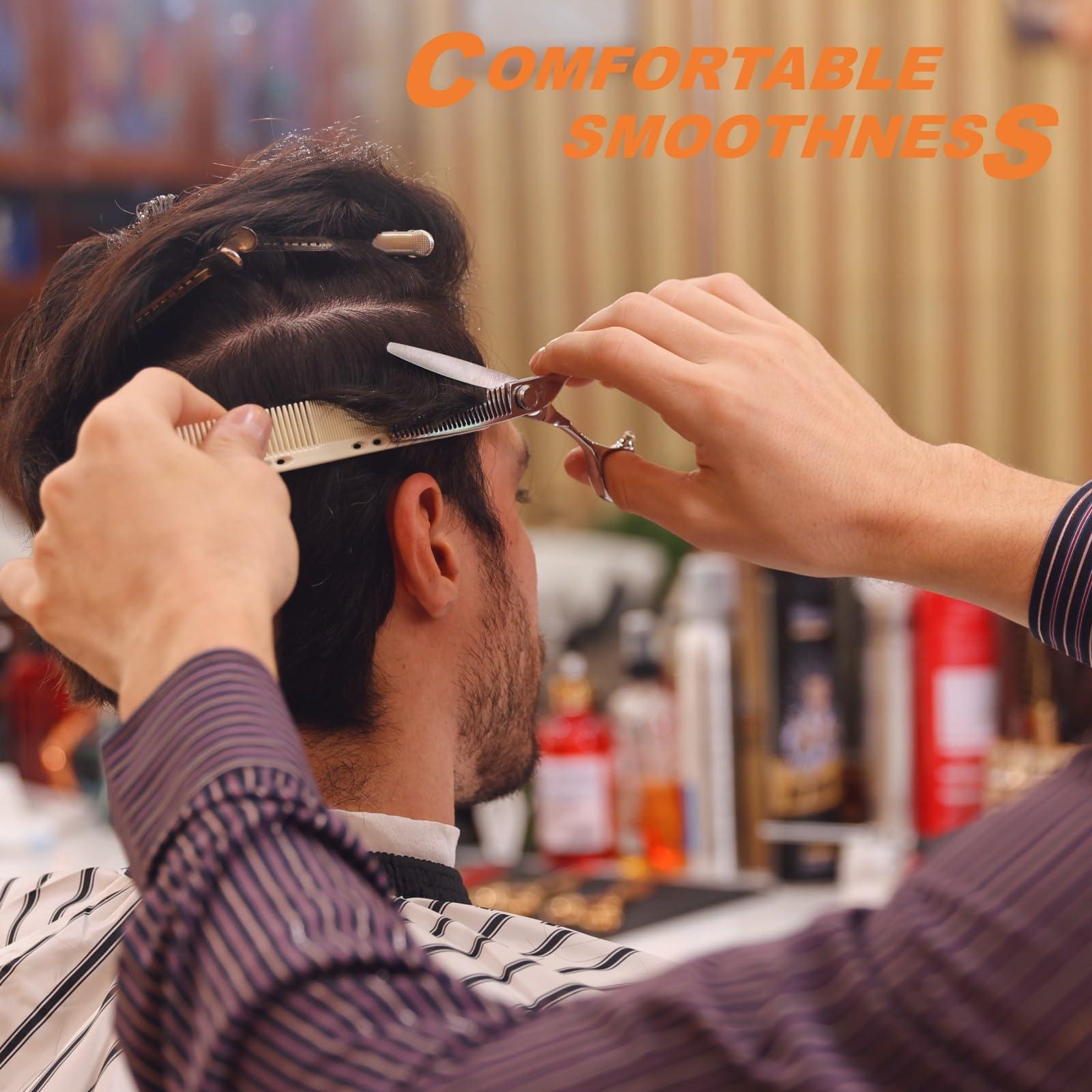 Fengliren Fengliren High-end Professional Hair Cut Thinning Scissors Hair Cutting Teeth Shears Barber Hairdressing Texturizing Scissor Extremely Very Sharp 6 Inch 440C Stainless Steel For Men Women Salon & Home