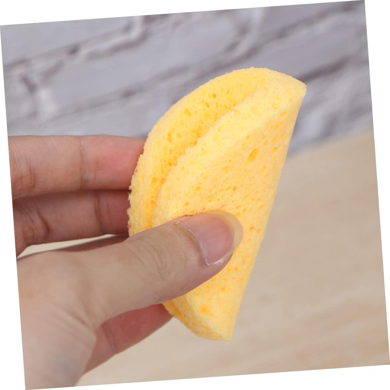 Ipetboom Ipetboom 15 Pcs Round Sponge Pads Makeup Sponges Foundation Makeup Remover Wipes Cellulose Face Sponge Makeup Remover Exfoliating Sponge Face Wash Sponge Face Sponges for Makeup Kits Yellow
