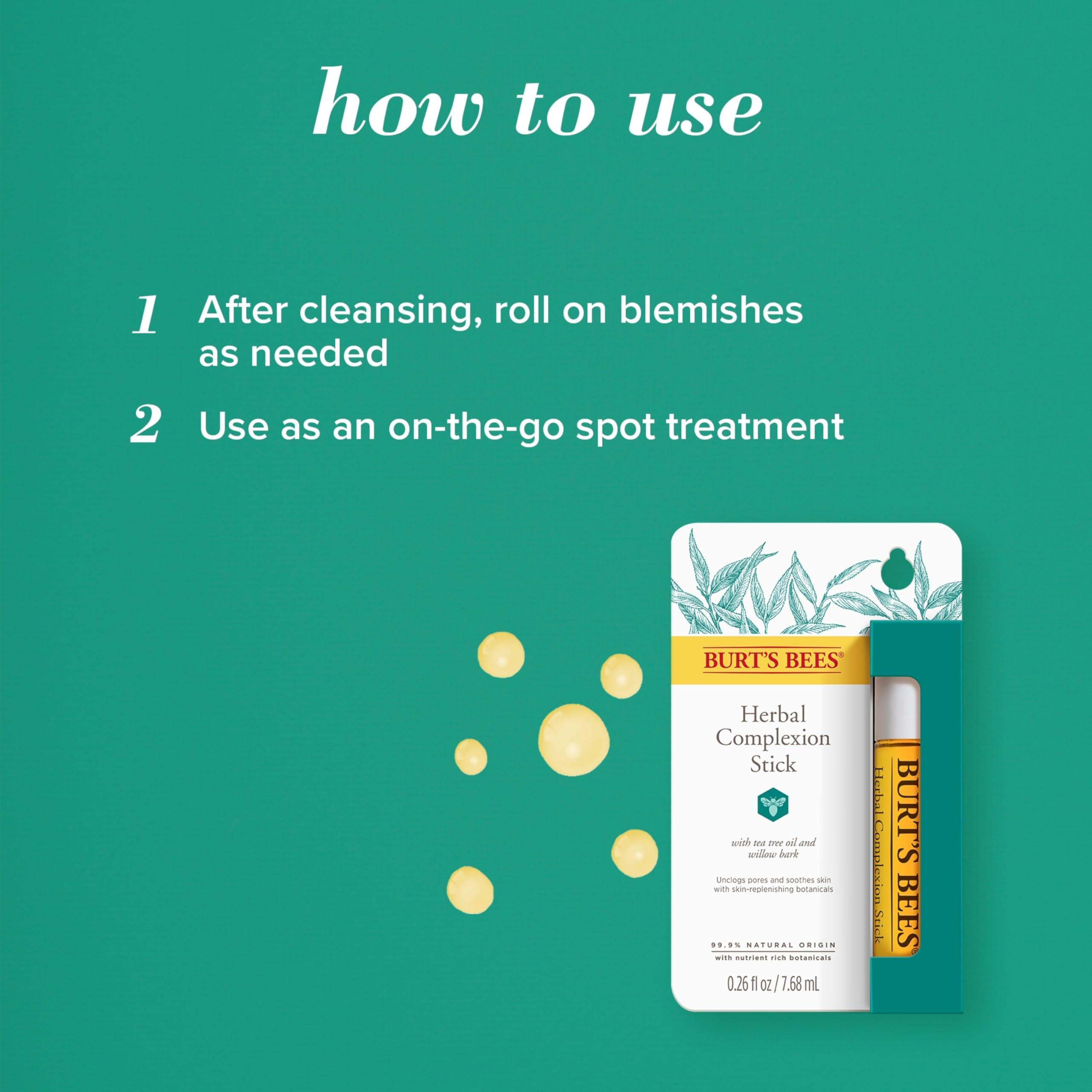 Burt's Bees Burt\'s Bees Herbal Blemish Stick, 0.26 Fl Oz (Pack of 2), Tea Tree Oil Infused, Soothing, Exfoliating, Cleansing, Unisex