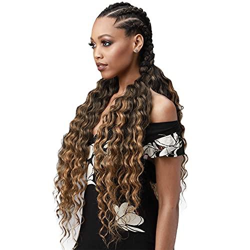 BOBBI BOSS Multi Pack Deals Bobbi Boss Synthetic Hair Braids Pre-Feathered 3X King Tips Ocean Wave 28" (5-Pack, ICYPINK)