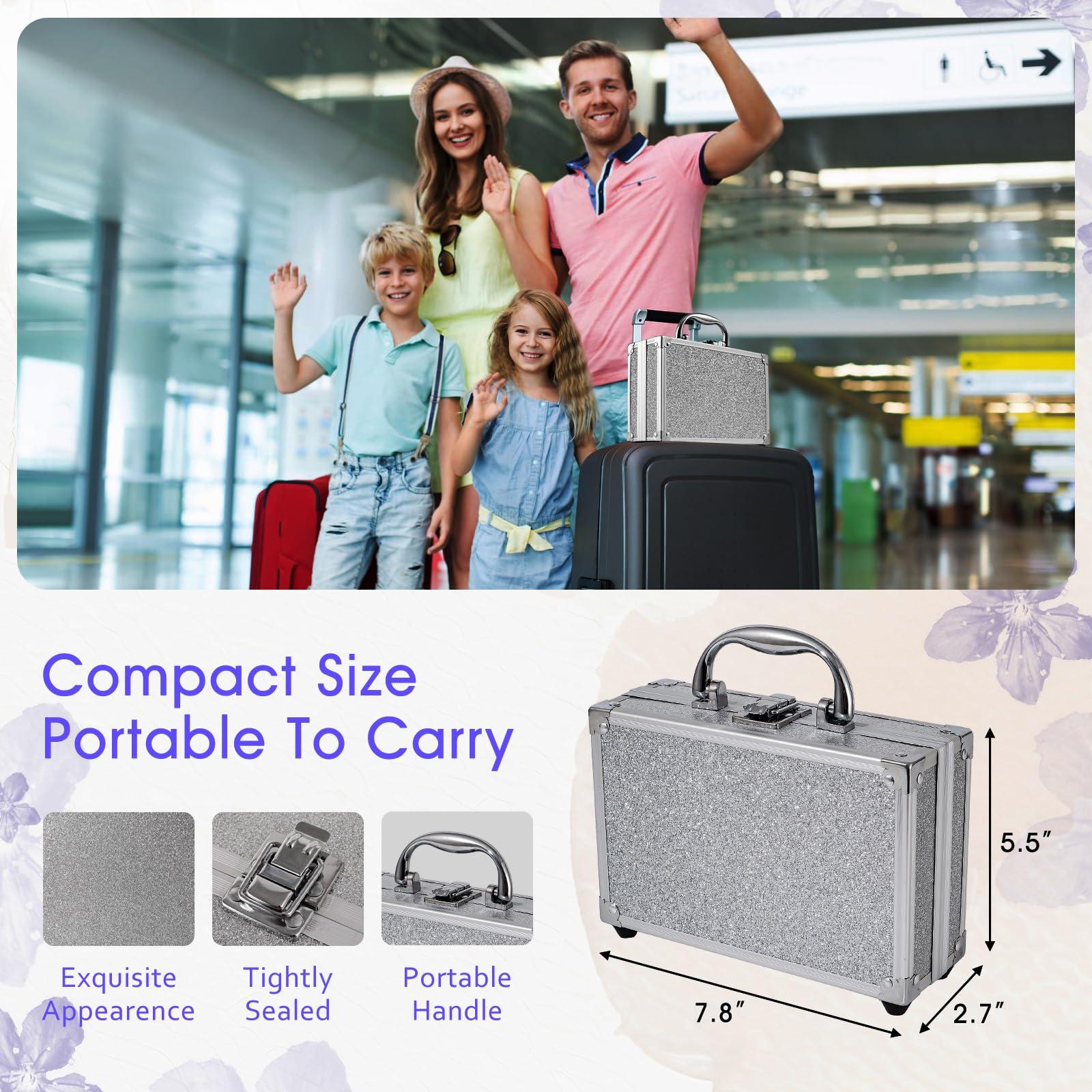 AOLIKOKO AOLIKOKO Makeup Kit for Teenager & Women Full Kit, All in One Makeup Set With The Small Cosmetic Train Case, Professional Makeup Kit, Makeup Gift Set for Women Girls (silver)