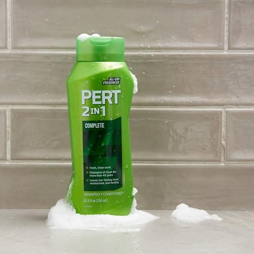 PERT PLUS PERT 2 in 1 Complete Clean Shampoo and Conditioner - Mens Shampoo for Daily Use - Hair Conditioner for Men - Removes Dirt, Oil, and Build Up - 25.4 oz