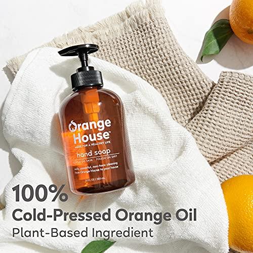 ORANGE HOUSE ORANGE HOUSE Liquid Hand Soap with Natural Food-Grade Orange Oil, Fresh Smell, 12 Fl Oz (6 Pack)