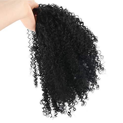 YITI YITI Afro Kinky Curly Drawstring Ponytails for Black Women Extended Contact Pull Rope Card Masson Hair Piece for African American Girls Curly Drawstring Ponytail Extension for WomenBlack (1B#)