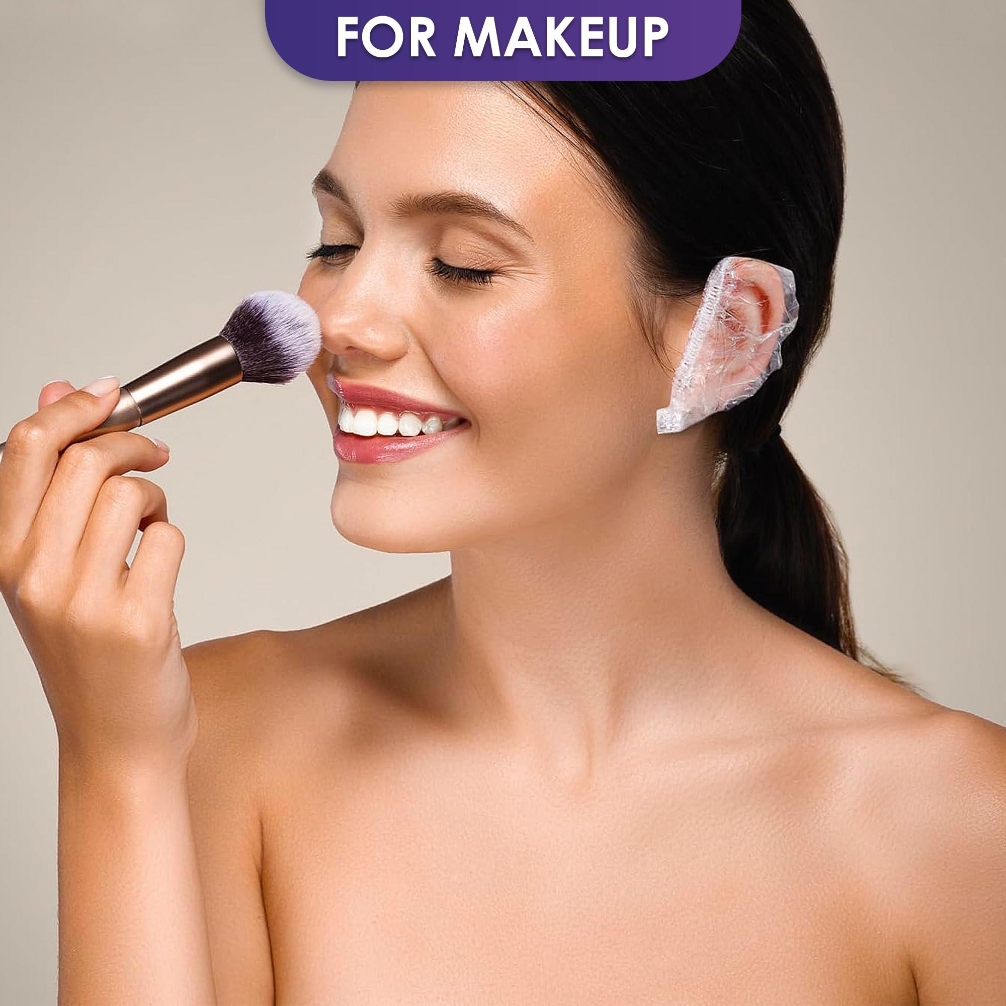 DIMROM 200 Pack Ear Covers for Shower - Disposable Ear Covers for Hair Dye Shower Ear Covers Ear Shower Caps for Adults - Ear Caps for Shower Plastic Ear Covers for Showering Waterproof Ear Covers for Shower