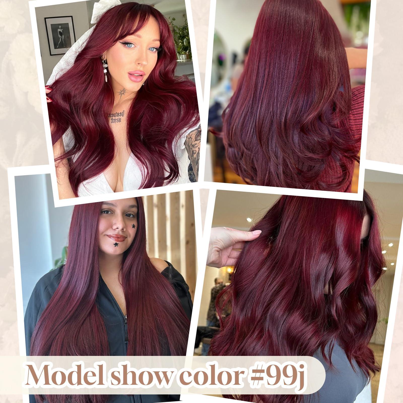 MioYio MioYio Microlink Hair Extensions Human Hair 99j Red 30g/Pack Micro Link Remy Hair 18 inch Micro Hair Microbead Micro Loop Hair Extensions Real Human Hair Soft and Glossy Longer Life