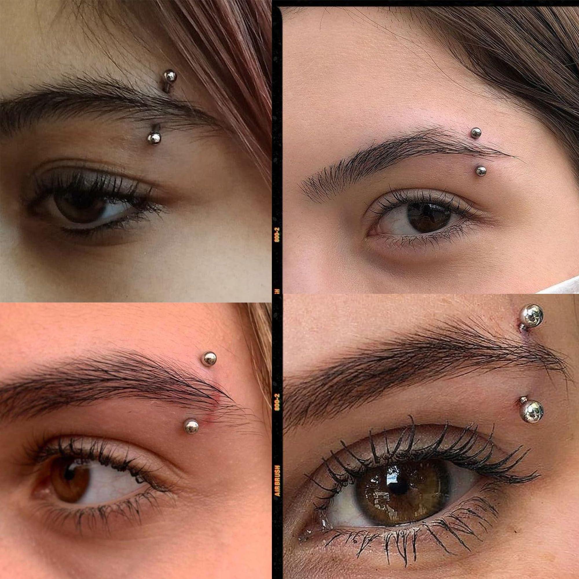 Lovamis Lovamis 5PCS Professional Body Piercing Kit for Eyebrow/Belly Button/Lip/Tongue/Nose, Safe Piercing Gun Kits, Body Piercing Needle Tool Kits Stainless Steel for Women Men(eyebrow piercing kit)