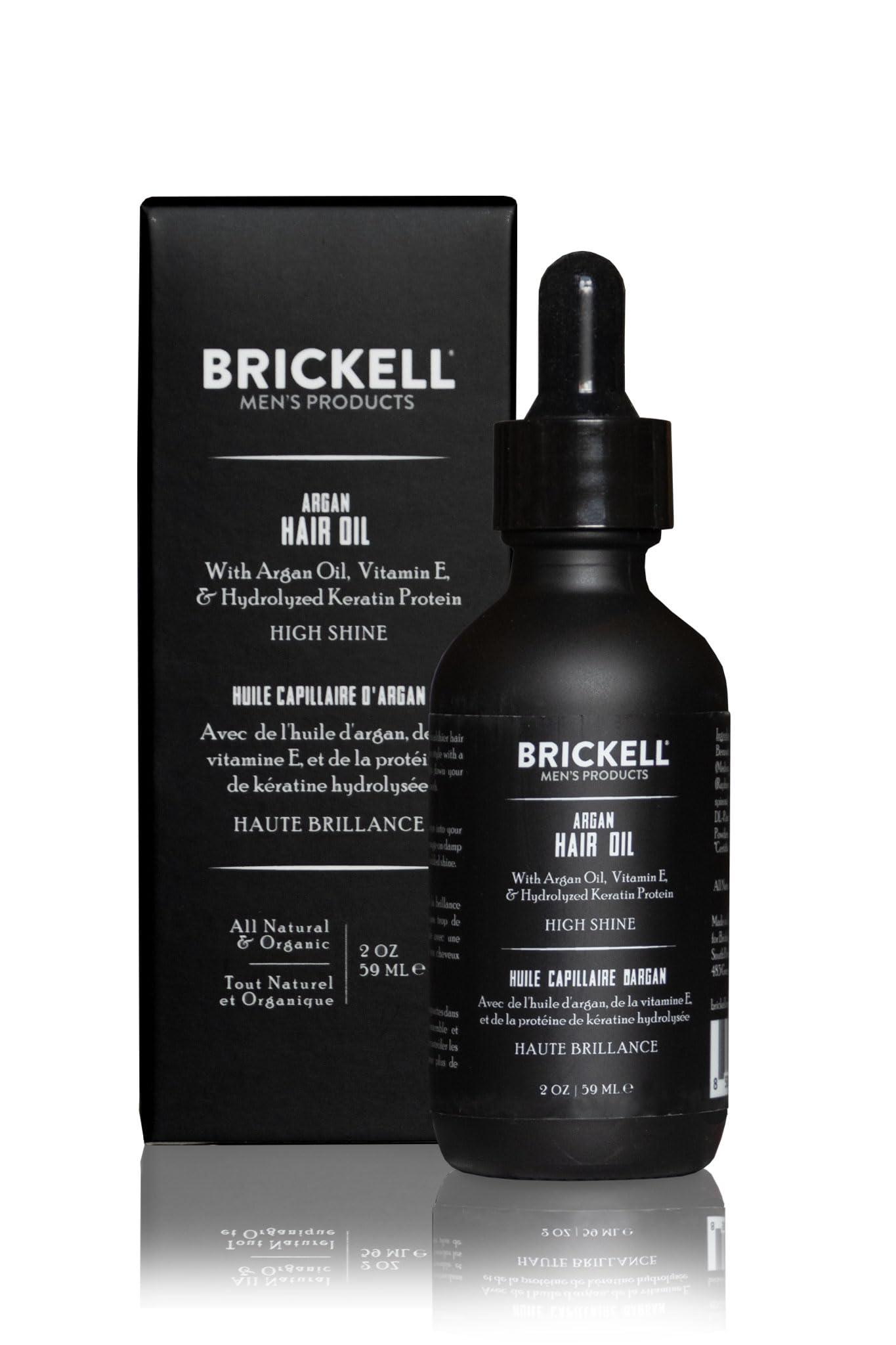 Brickell Men\'s Products Brickell Men\'s Argan Oil for Hair, Natural and Organic Hair Oil For Men, Lightweight Hair Treatment, 2 Ounce, Scented