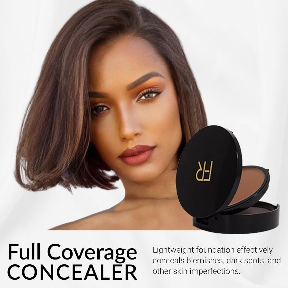 Flori Roberts Cream To Powder Foundation by Flori Roberts, Full Coverage for Women of Color or Deeper Skin Tones, Long Lasting Makeup, Matte Finish, Covers Uneven Complexion and Hides Imperfections, 0.30 oz